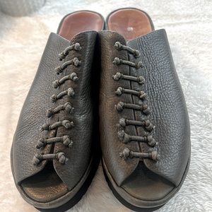 L'Amour Des Pieds Arienne Wedge Platform Sandals 7.5M Army Green